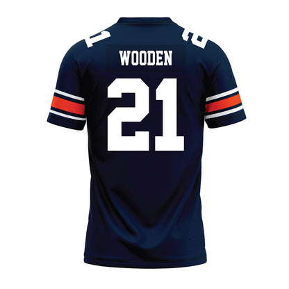 Auburn - NCAA Football : Caleb Wooden - Navy Youth Premium Football Jersey