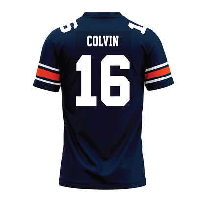 Auburn - NCAA Football : John Colvin - Navy Premium Football Jersey-1