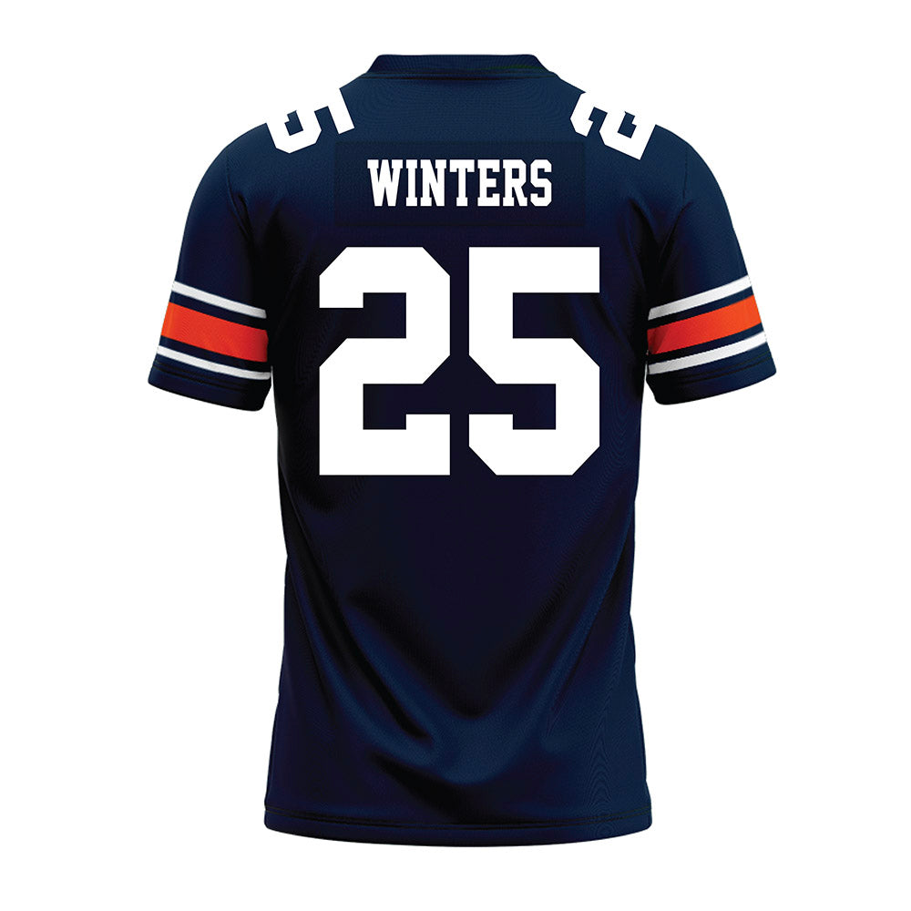 Auburn - NCAA Football : Eric Winters - Navy Premium Football Jersey-1