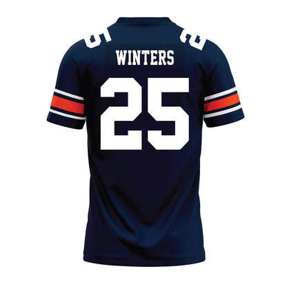 Auburn - NCAA Football : Eric Winters - Navy Premium Football Jersey-1