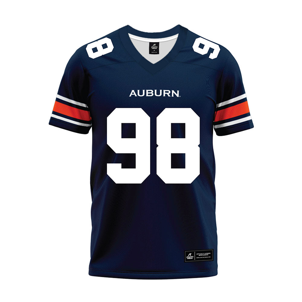 Auburn - NCAA Football : James Ash - Navy Premium Football Jersey-0