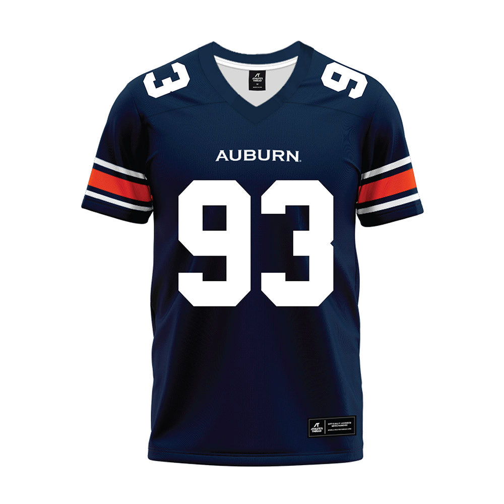 Auburn - NCAA Football : Charles Schwinger - Navy Premium Football Jersey-0