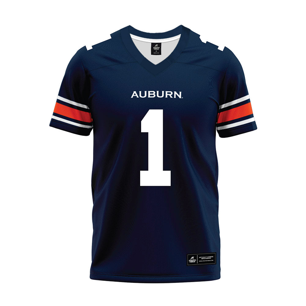 Auburn - NCAA Football : Eric Singleton - Navy Premium Football Jersey-0