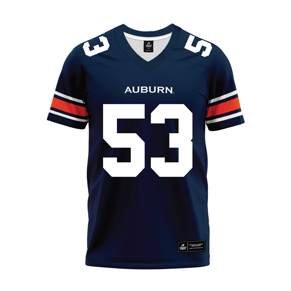 Auburn - NCAA Football : John Henry Flatt - Navy Premium Football Jersey-0