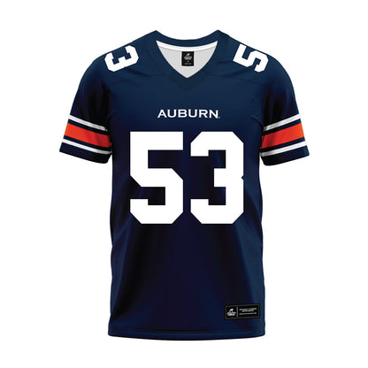 Auburn - NCAA Football : John Henry Flatt - Navy Premium Football Jersey-0