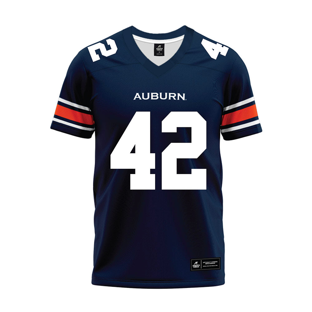 Auburn - NCAA Football : Tate Johnson - Navy Premium Football Jersey-0