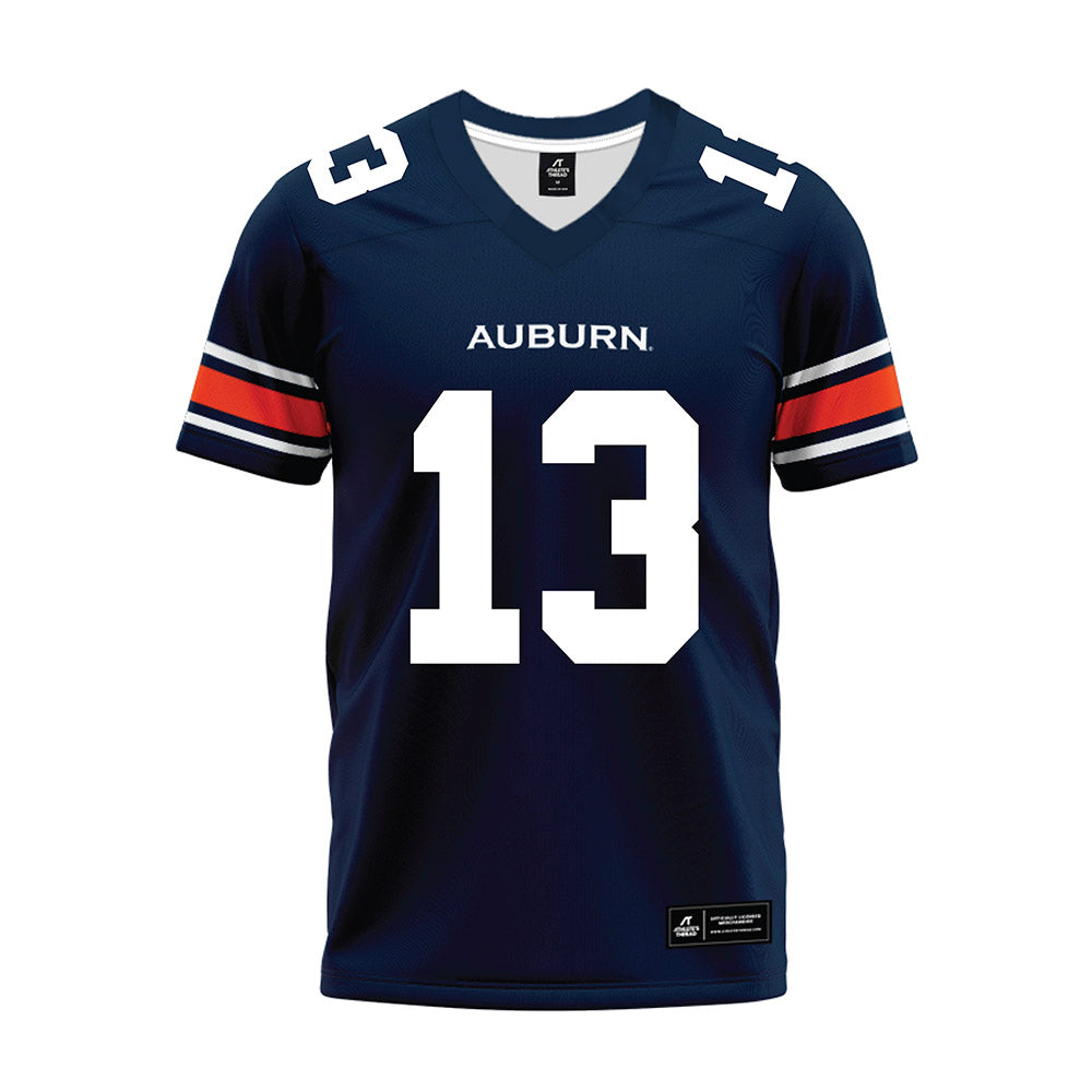 Auburn - NCAA Football : Raion Strader - Navy Premium Football Jersey-0