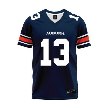 Auburn - NCAA Football : Raion Strader - Navy Premium Football Jersey-0