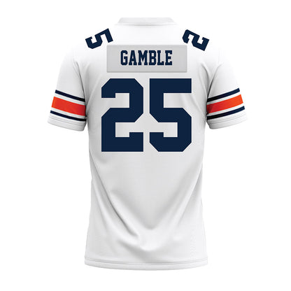 Auburn - NCAA Football : Cole Gamble - White Youth Premium Football Jersey