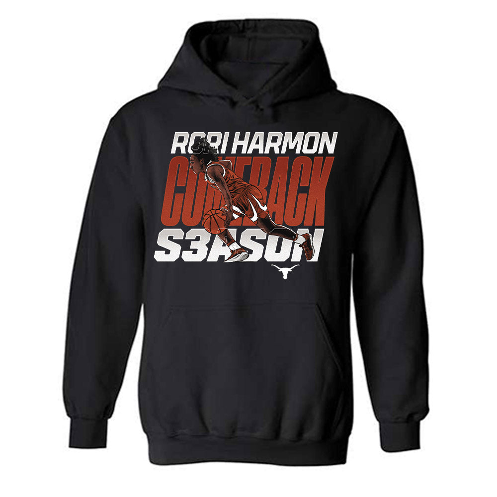 Texas - NCAA Women's Basketball : Rori Harmon - Caricature Hooded Sweatshirt