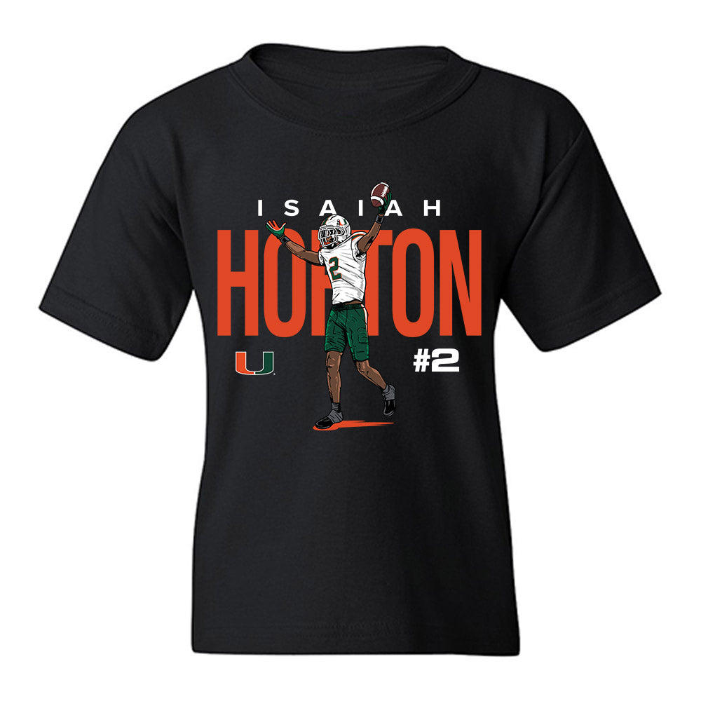 Miami - NCAA Football : Isaiah Horton - Individual Caricature Youth T-Shirt