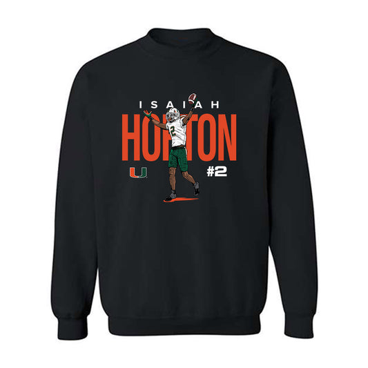 Miami - NCAA Football : Isaiah Horton - Individual Caricature Crewneck Sweatshirt