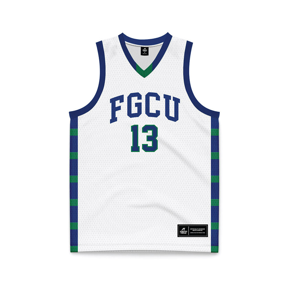 FGCU - NCAA Men's Basketball : Cameron Codio - White Basketball Jersey-0