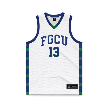 FGCU - NCAA Men's Basketball : Cameron Codio - White Basketball Jersey-0
