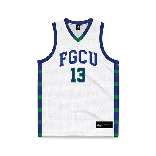 FGCU - NCAA Men's Basketball : Cameron Codio - White Basketball Jersey-0