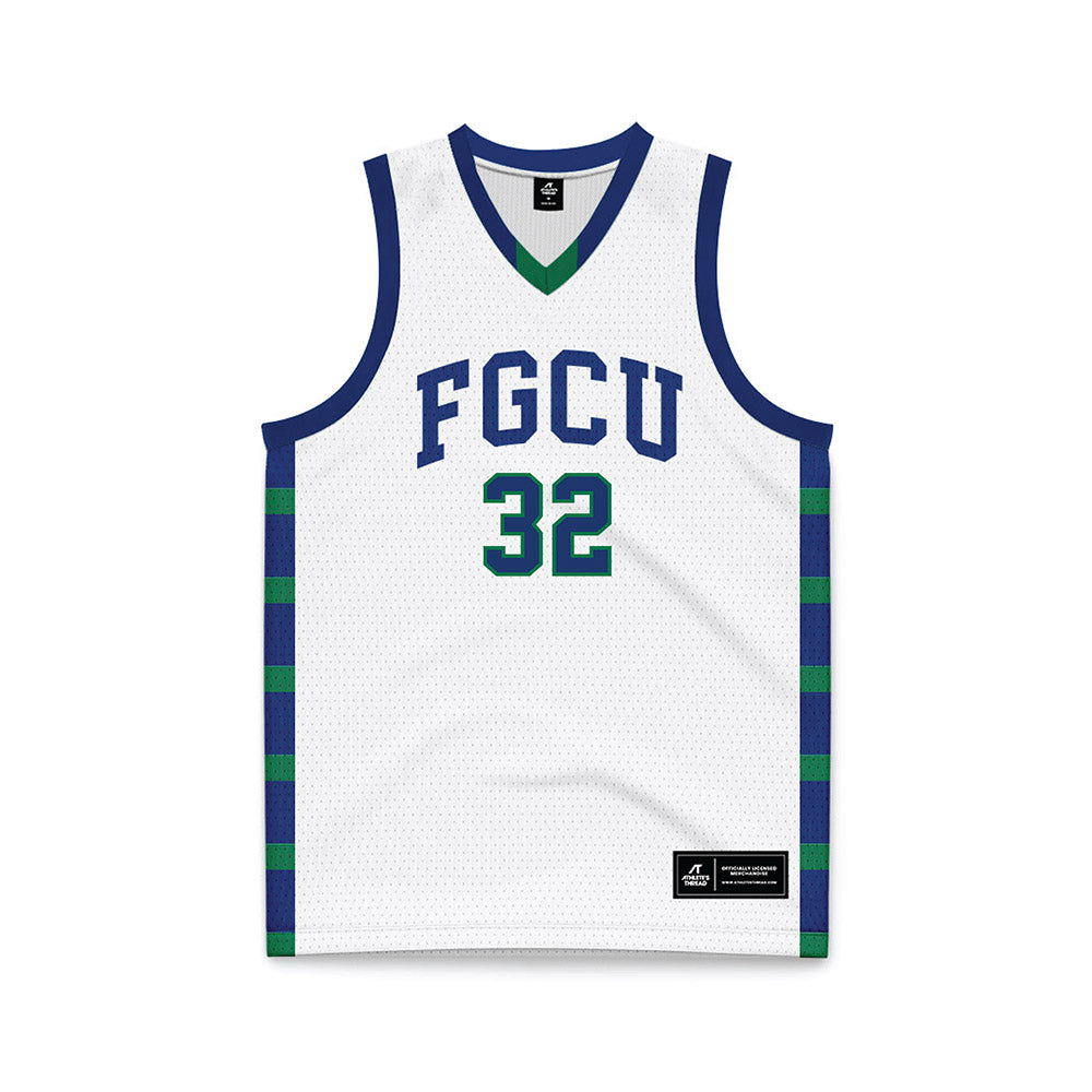 FGCU - NCAA Men's Basketball : Isaiah Malone - White Basketball Jersey-0