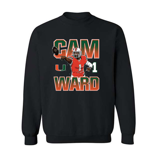 Miami - NCAA Football : Cam Ward - Crewneck Sweatshirt-0