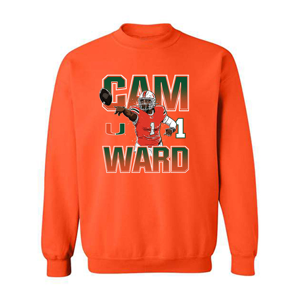 Miami - NCAA Football : Cam Ward - Crewneck Sweatshirt-0