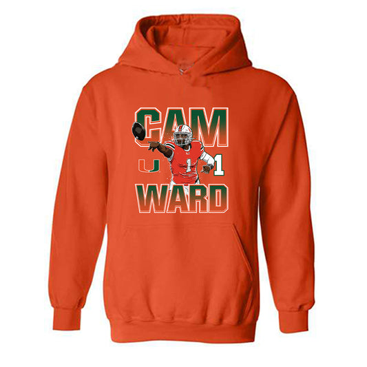 Miami - NCAA Football : Cam Ward - Hooded Sweatshirt-0