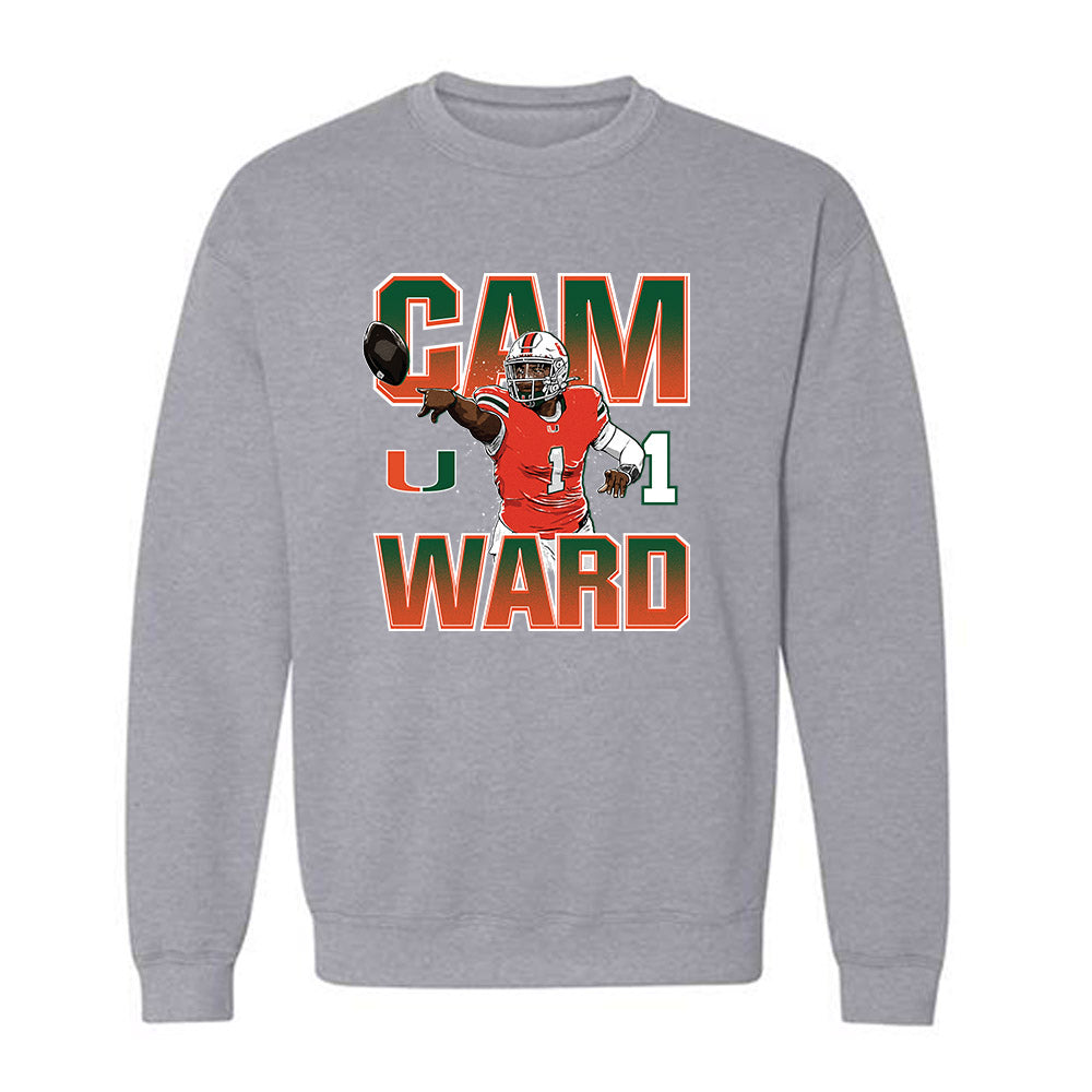 Miami - NCAA Football : Cam Ward - Crewneck Sweatshirt-0