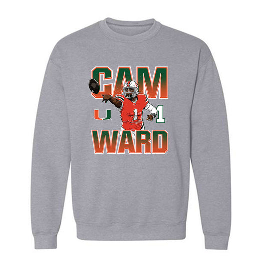 Miami - NCAA Football : Cam Ward - Crewneck Sweatshirt-0