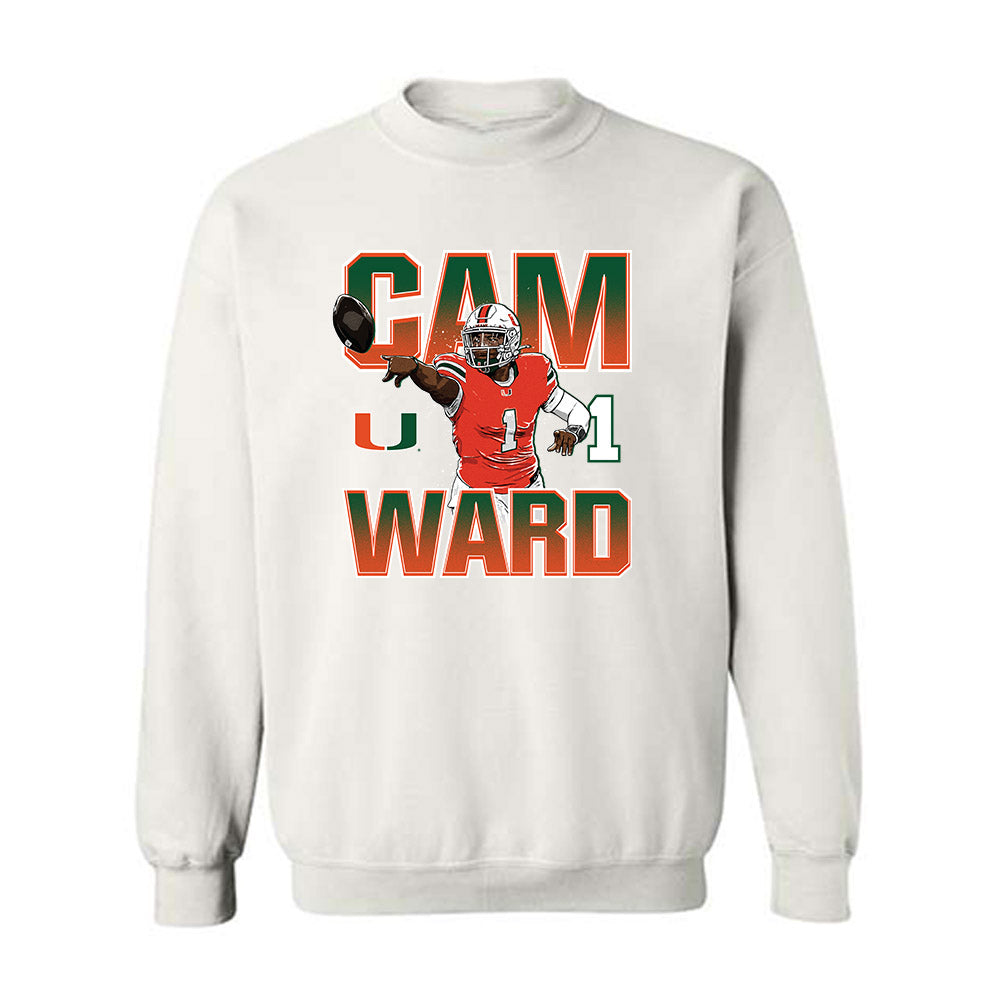 Miami - NCAA Football : Cam Ward - Crewneck Sweatshirt-0