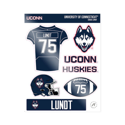 UConn - NCAA Football : Chase Lundt - Sticker Sheet-0