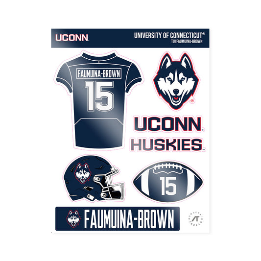 UConn - NCAA Football : Tui Faumuina-Brown - Sticker Sheet-0