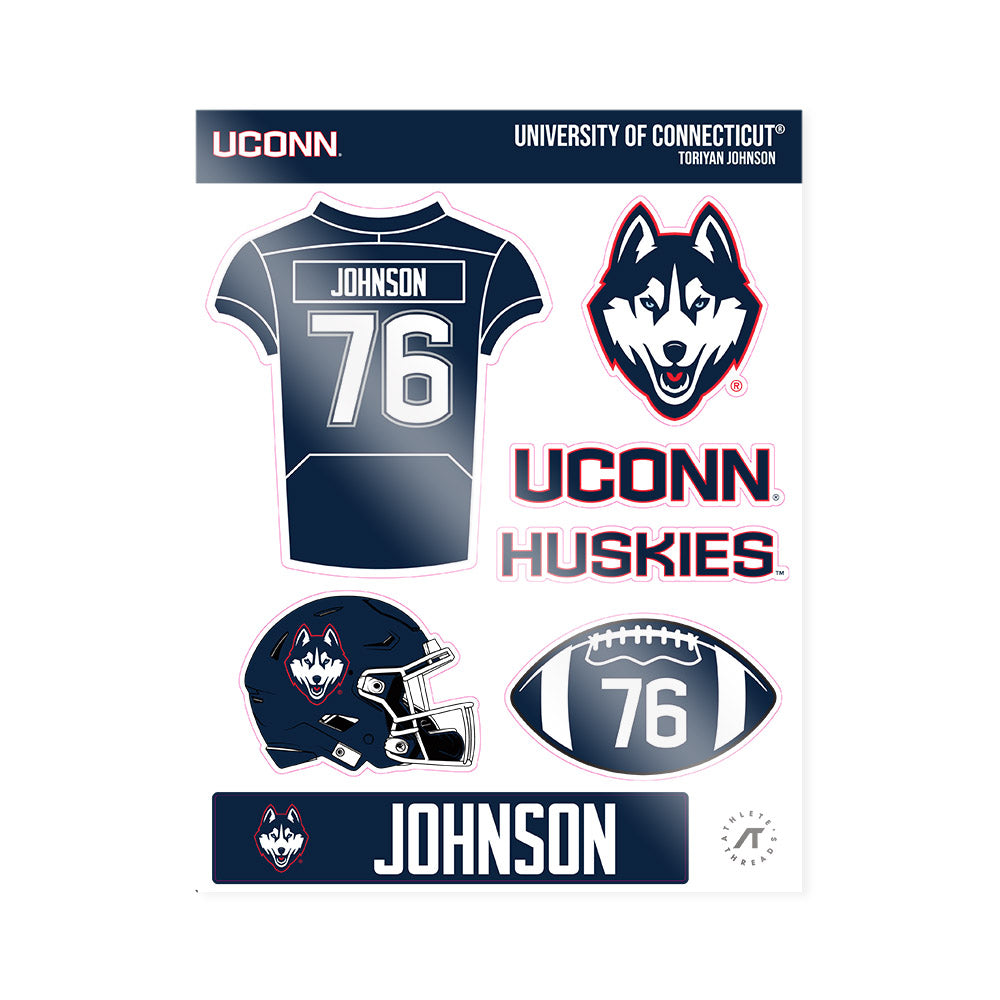 UConn - NCAA Football : Toriyan Johnson - Sticker Sheet-0