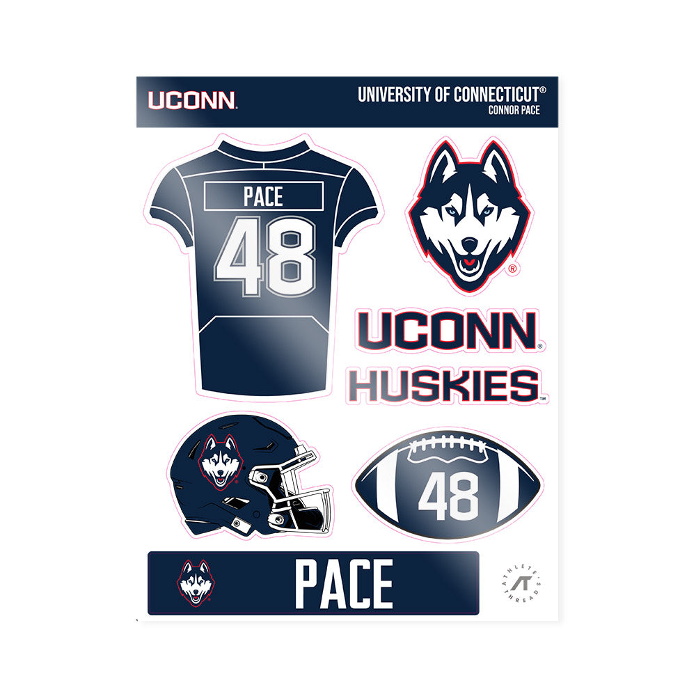 UConn - NCAA Football : Connor Pace - Sticker Sheet-0