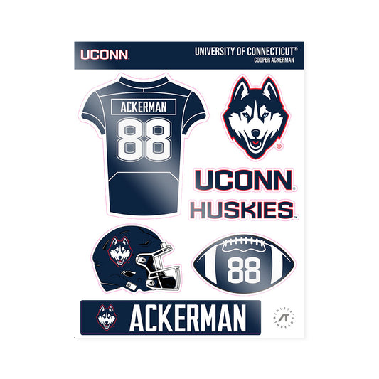 UConn - NCAA Football : Cooper Ackerman - Sticker Sheet-0