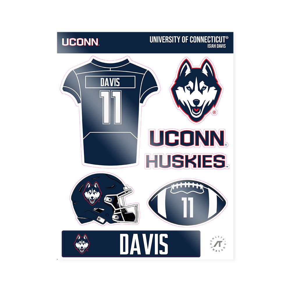 UConn - NCAA Football : Isiah Davis - Sticker Sheet-0