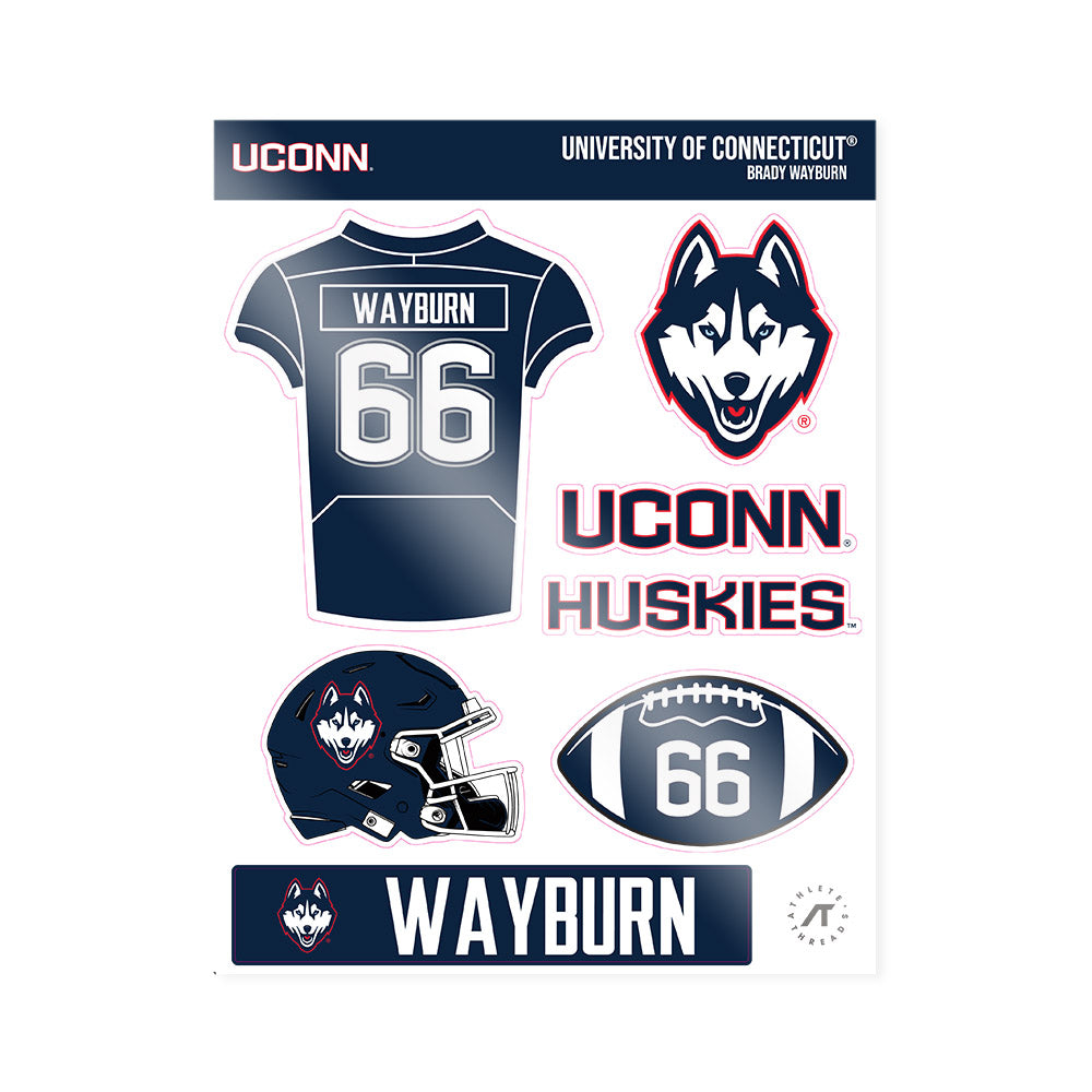 UConn - NCAA Football : Brady Wayburn - Sticker Sheet-0