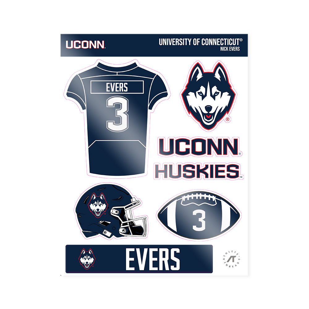 UConn - NCAA Football : Nick Evers - Sticker Sheet-0