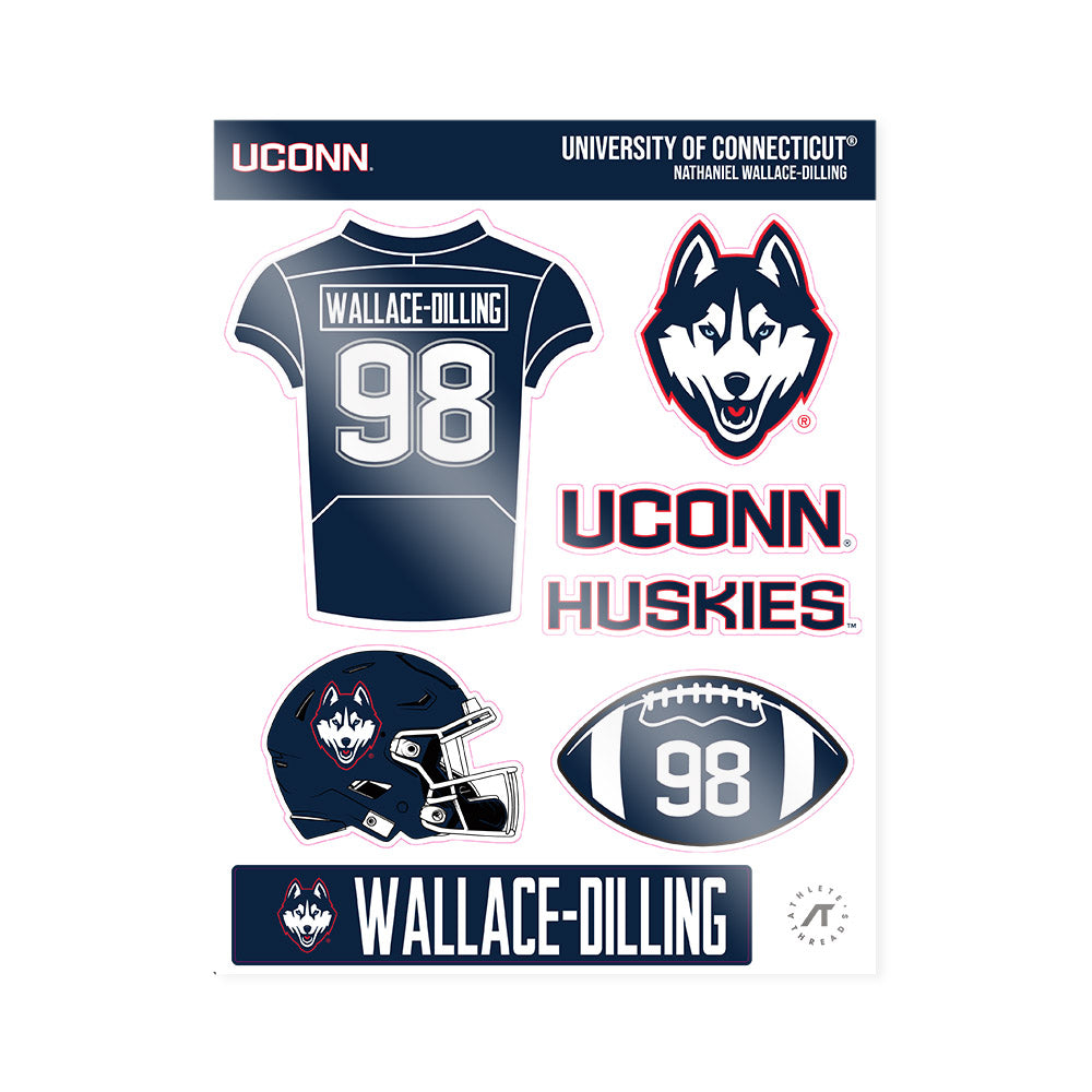 UConn - NCAA Football : Nathaniel Wallace-Dilling - Sticker Sheet-0