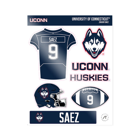 UConn - NCAA Football : Zakaih Saez - Sticker Sheet-0