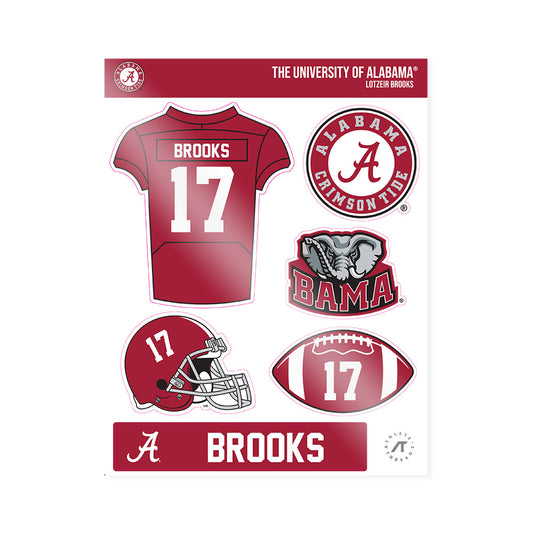 Alabama - NCAA Football : Lotzeir Brooks - Sticker Sheet-0