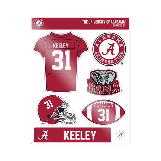 Alabama - NCAA Football : Keon Keeley - Sticker Sheet-0