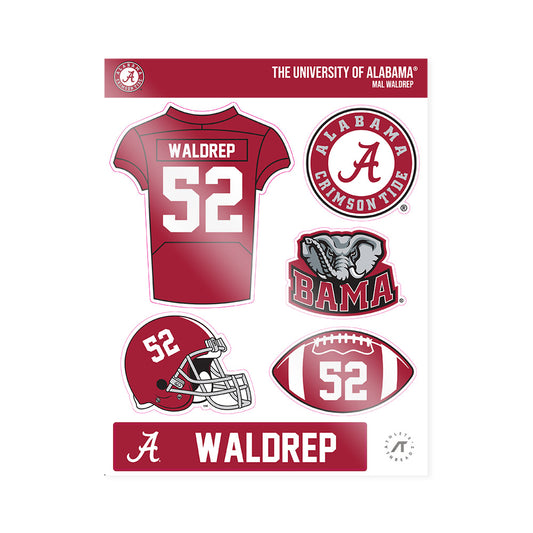 Alabama - NCAA Football : Mal Waldrep - Sticker Sheet-0