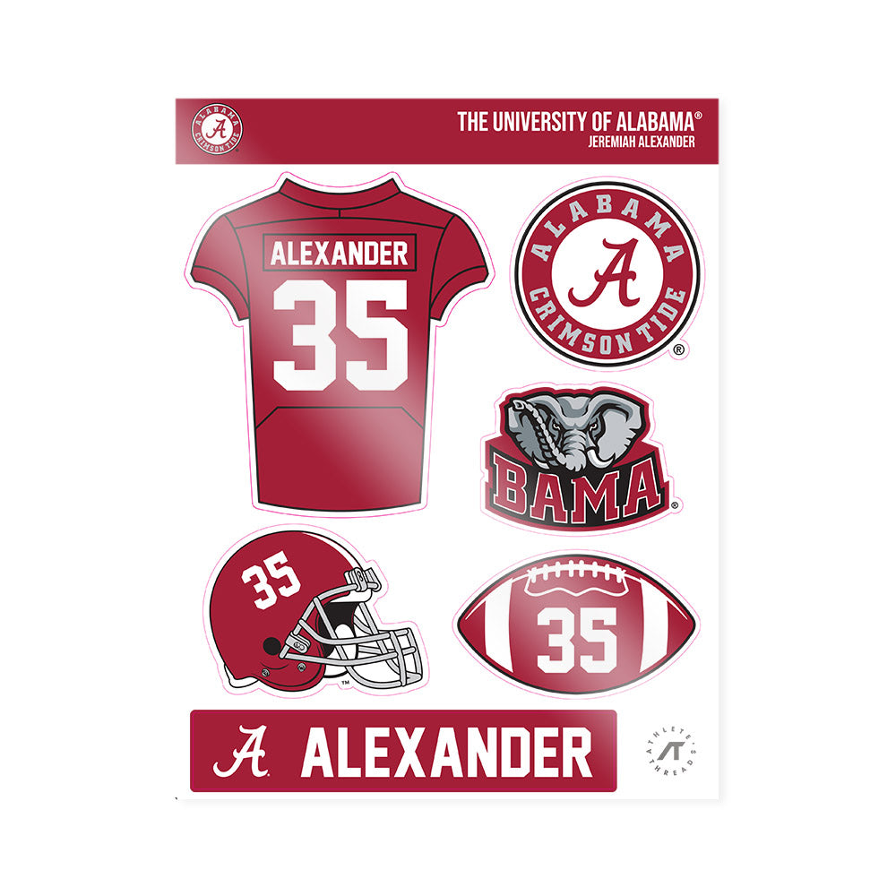 Alabama - NCAA Football : Jeremiah Alexander - Sticker Sheet-0