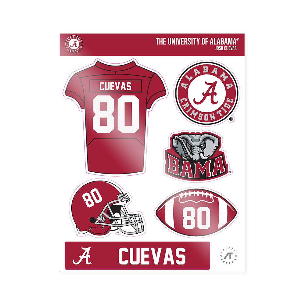 Alabama - NCAA Football : Josh Cuevas - Sticker Sheet-0