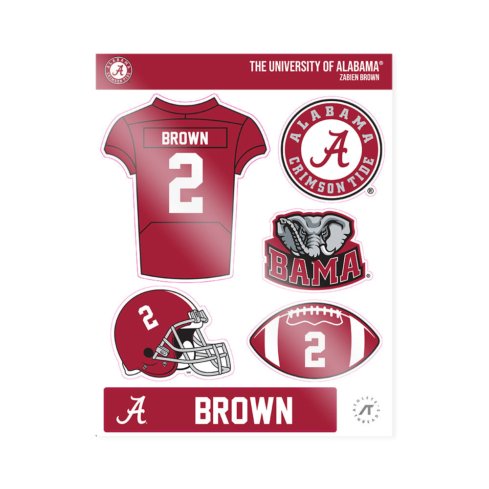 Alabama - NCAA Football : Zabien Brown - Sticker Sheet-0