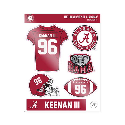 Alabama - NCAA Football : Tim Keenan III - Sticker Sheet-0