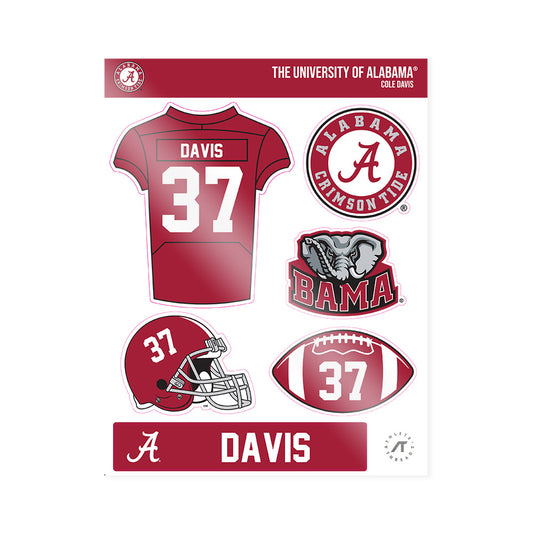 Alabama - NCAA Football : Cole Davis - Sticker Sheet-0