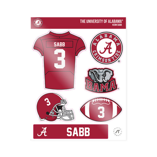 Alabama - NCAA Football : Keon Sabb - Sticker Sheet-0