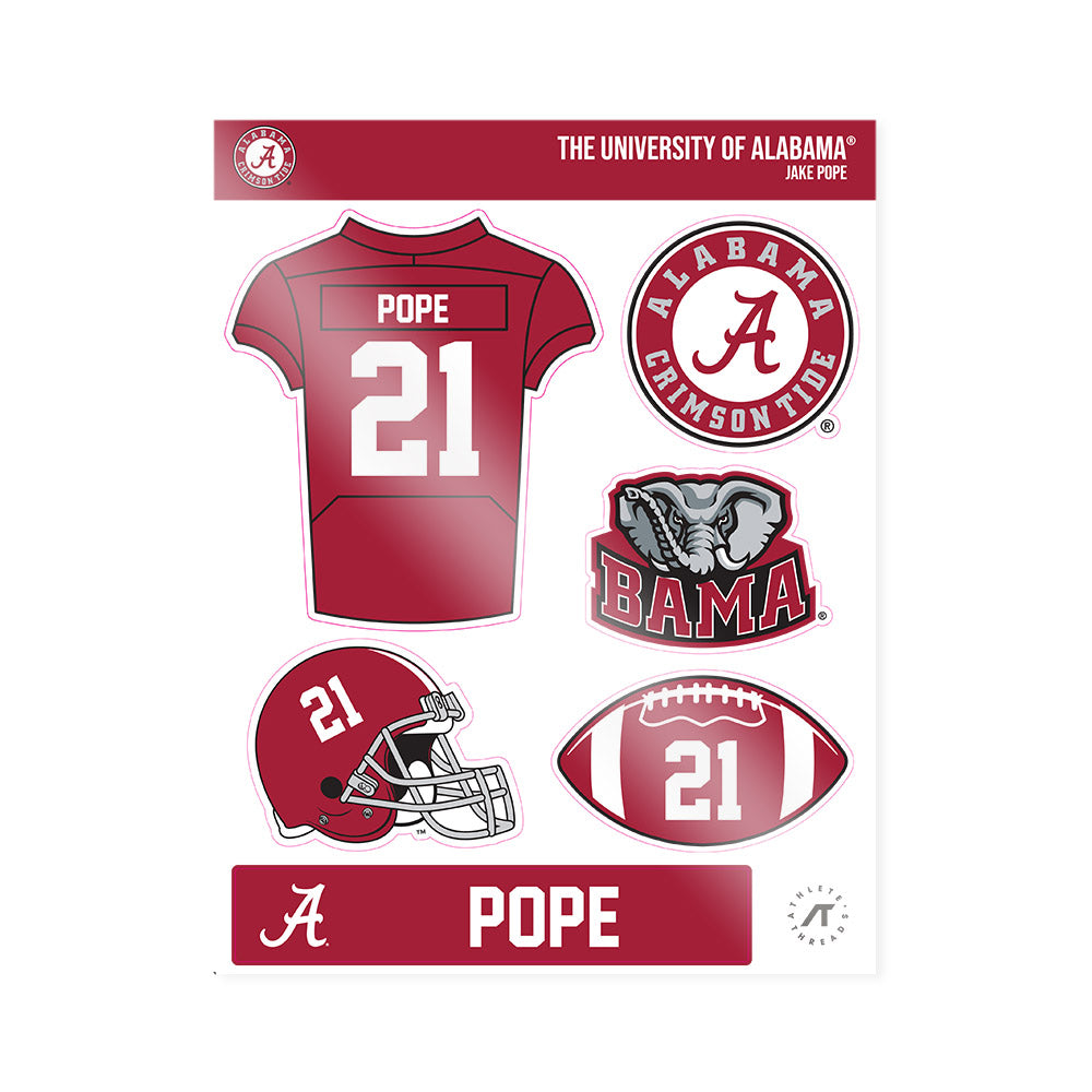 Alabama - NCAA Football : Jake Pope - Sticker Sheet-0