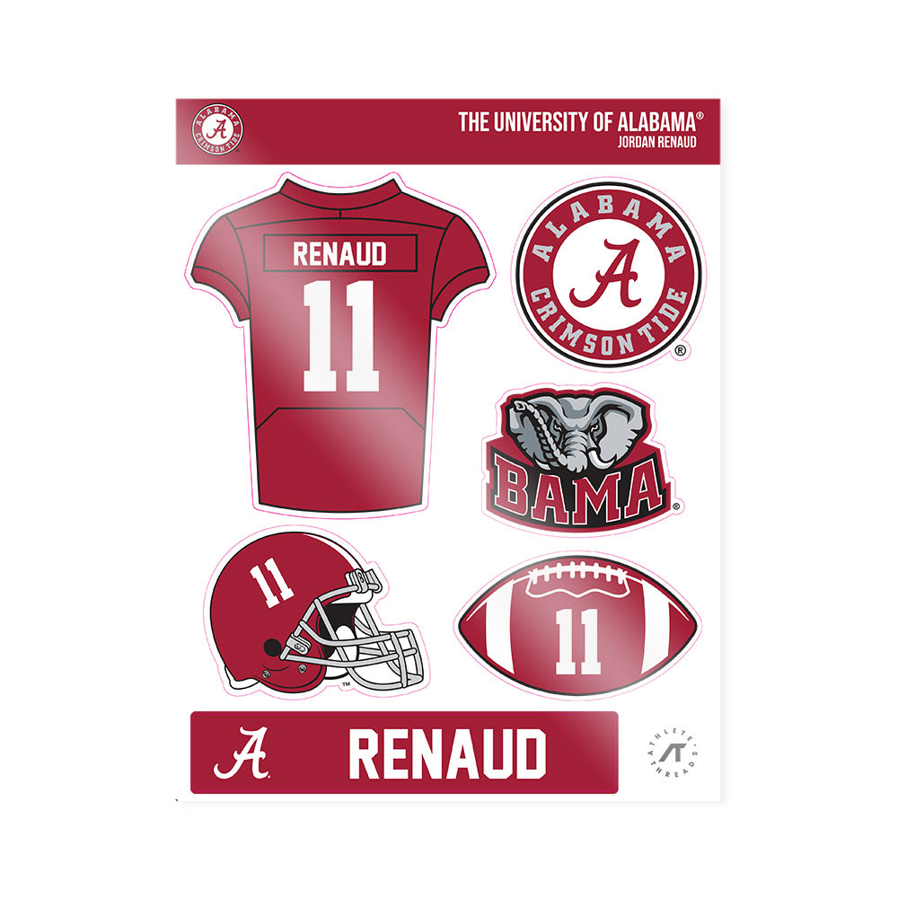 Alabama - NCAA Football : Jordan Renaud - Sticker Sheet-0