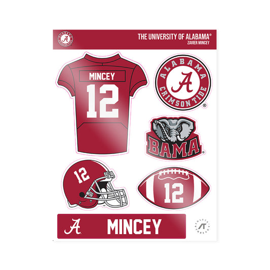 Alabama - NCAA Football : Zavier Mincey - Sticker Sheet-0