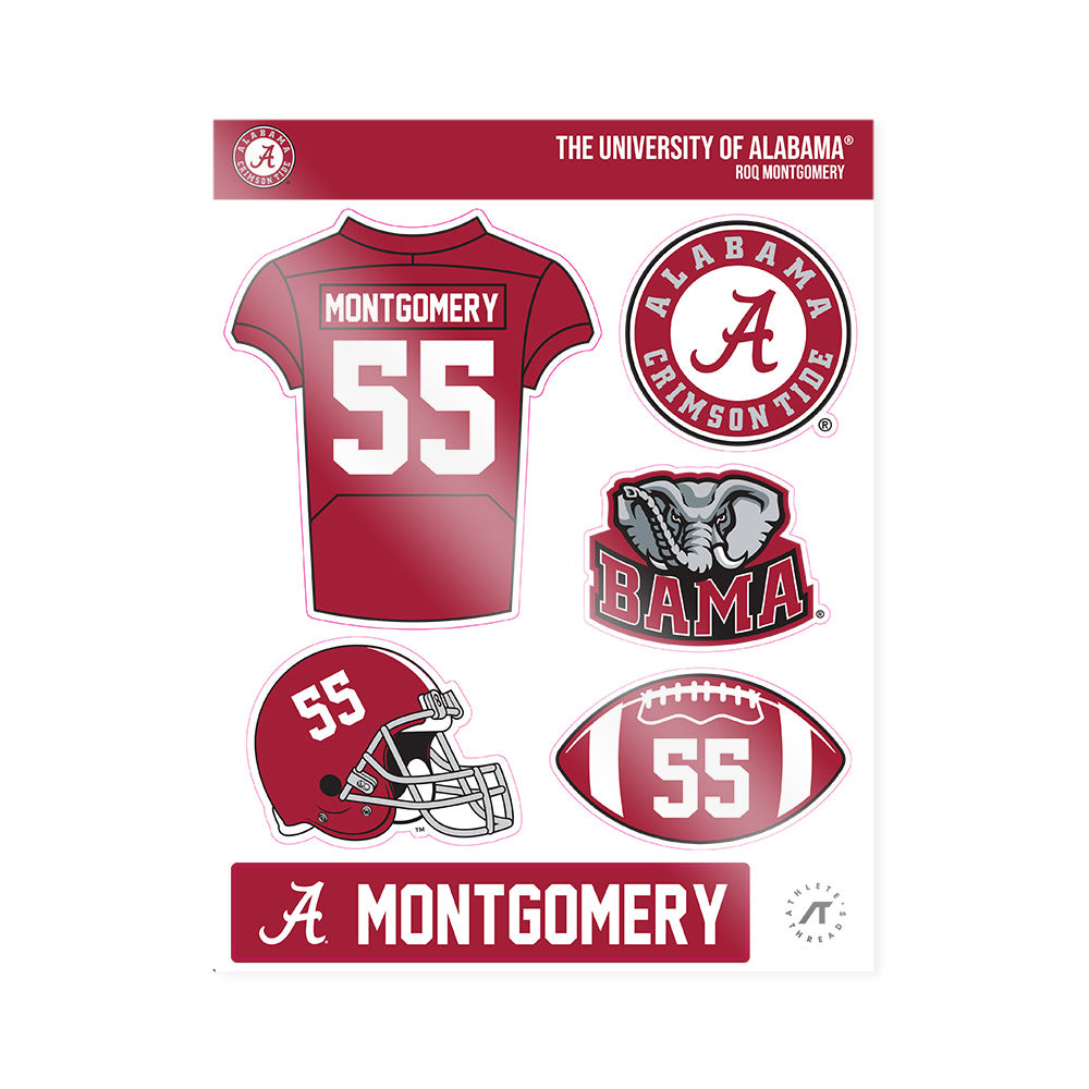 Alabama - NCAA Football : Roq Montgomery - Sticker Sheet-0