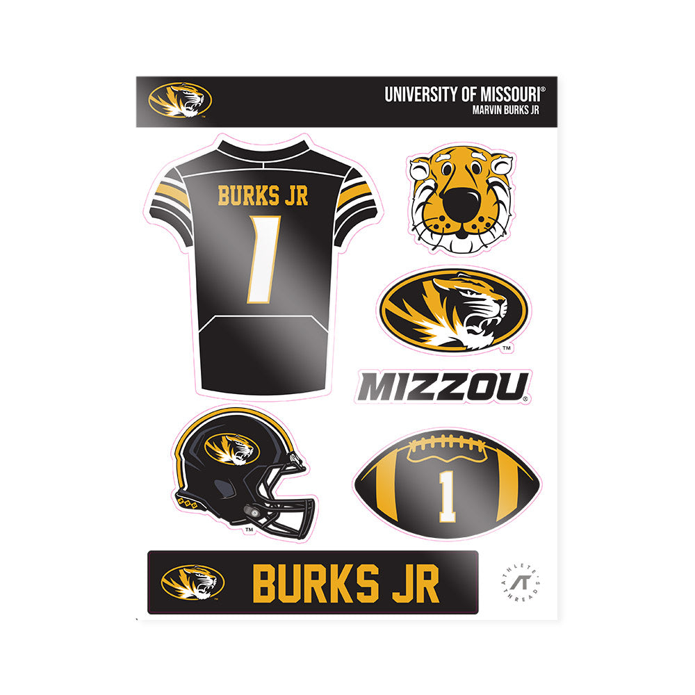 Missouri - NCAA Football : Marvin Burks Jr - Sticker Sheet-0